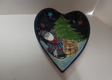 Heart Shaped Trinket/Snack Dish, Laurie Gates, Christmas, 7.5x6 picture