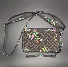Lug Quickstep Crossbody Wristlet Wallet RFID Quilted Bloom Black Floral NWOT picture