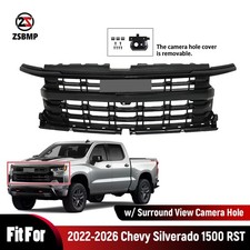 For 2022-2026 Chevy Silverado 1500 RST Gloss Black Front Grille w/ Camera Hole picture