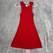 Vintage Moda International Dress Womens Small Ribbed Knit Midi 90s Stretch Red picture
