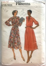 Vogue 7000 Loose-Fitting Blouson Dress Pattern VTG 1979 Sz 10 Uncut Two Lengths picture
