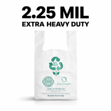 Heavy Duty T Shirt White Grocery Bags 1/6 Large 21x6.5x11.5 2.25 Mil  Bags picture
