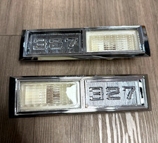 PAIR- 1968 Impala Bel Chevelle Nova 327 Side Marker Emblem Bezel Lamp Kit picture