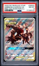 2020 Pokemon TCG Umbreon & Darkrai GX SM241 Holo Promo TAG TEAM PSA 8 picture