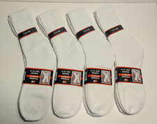 6-50 Pair Lot Crew Socks Mens High Cotton Blend XL White Bulk picture