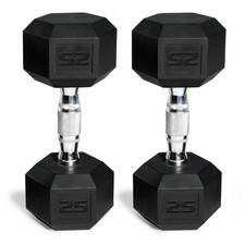 CAP 50 lb Rubber Hex Dumbbell Weight Set, Includes 2 x 25lb Dumbbells picture