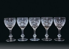 Lyngby Heidelberg Wine Water Glass SET of 5 Danish Crystal RARE 1950s picture
