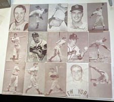15 1947-1966 EXHIBIT SUPPLY COMPANY BASEBALL CARDS INCLUDES 6 HOFERS picture