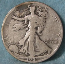 1921-S Walking Liberty Silver Half Dollar VG Old US Coin #570 picture