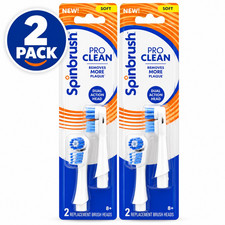 2 Packs Spinbrush Pro Clean  SOFT Toothbrush Replacement Heads = 4 Total Heads picture