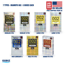 Okamoto Condom 002 condoms 0.02mm 6 types 5boxes Made in Japan- US Seller picture