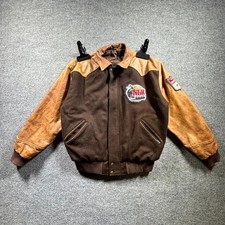 Wrangler NFR 2013 Las Vegas ProRodeo Jacket Men's Large Brown Leather Outdoors picture