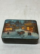 Russian Fedoskino Lacquer Box Zamoskvorechye Signed Yuri Dubovikov Winter 1994 picture