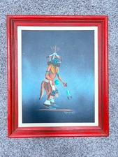 Robert Yellowhair 1970 Original Signed Painting Navajo Native American Kachina picture