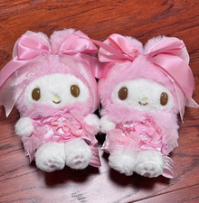 Sanrio My Melody Anniversary Pink Satin Bow Keychain Plush Doll Gift Kids Toy picture