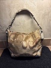 VTG Y2K Coach Carly Optic Hobo Shoulder Bag Cream Khaki Tan White picture