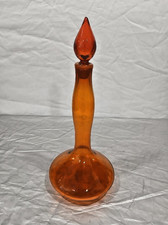 Blenko Handblown Husted Amberina Genie Bottle Decanter with Flame Stopper picture