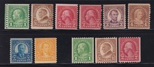 MATT'S STAMPS US SCOTT #597-606 NOTABLE AMERICANS COIL SET 1923-29 MNH/MH CV$126 picture