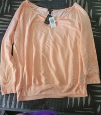 Torrid Peach Womens Wide Neck Pullover Long Sleeve New With Tags picture