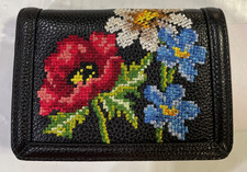 Brighton Flowered Wallet - Black picture
