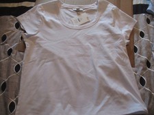 Women's T Shirt Scoop Neck Tee NWT Sz XL White Short Sleeves Free Assembly Brand picture