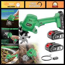 20V Cordless Electric Tiller Cultivator - 2 Batteries & Charger, Garden Soil Too picture