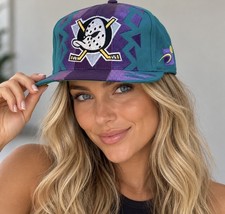 Anaheim Mighty Ducks SnapBack Cap Vintage 90s Sports Specialties Shatter RARE picture