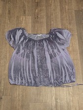 Cato Woman Purple Paisley Sheer Boho Blouse Plus Size 22/24W Short Sleeve Top picture