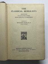 The Classical Moralists Benjamin Rand 1909 Houghton Mifflin Ethics Philosophy picture