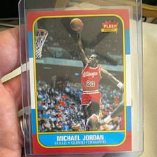 Fleer 1986-87 Fleer Michael Jordan #57 Chicago Bulls NBA Basketball Base Card. picture