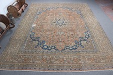 9,5x12,1 ft Vintage Rug, Turkish Oversize Rug, Blue Moroccan Wool Rug picture