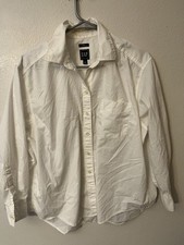 GAP The Big Shirt Womens Size Small Petite Oversized  Cotton Preppy Top Solid picture
