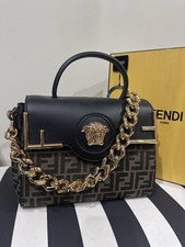 Fendace Fendi x Versace Collaboration La Medusa Canvase + Leather Bag Limited picture