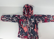Patagonia Synchilla Girls Hooded Fleece Jacket 4T Pink/Navy Animal Print  picture