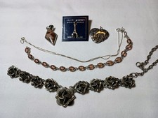 Sterling Silver VTG Wear Repair 925 950 Taxco MexicoRoses Gemstone Read 67 Grams picture