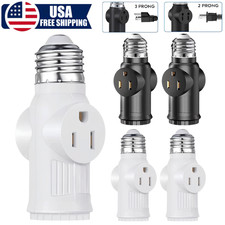 4× E26/E27 Light Socket to Plug Adapter 2/3 Prong Light Bulb Outlet Adapter US picture