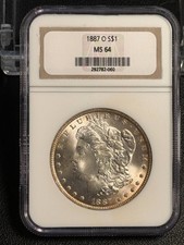 1887-O Morgan Silver Dollar NGC MS-64 RARE HOLDER picture