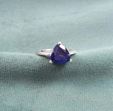 9x9MM Elegant Blue Sapphire Solitaire Ring – Vintage Jewelry- Crafted 925 Silver picture