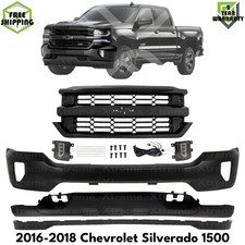 Front Bumper Primed & Grille Assembly Kit For 2016-2018 Chevrolet Silverado 1500 picture