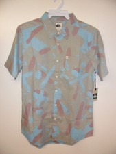 QUIKSILVER Men's JETTY CRUISER S/S Button Shirt - GJK6 - Size Medium - NWT picture