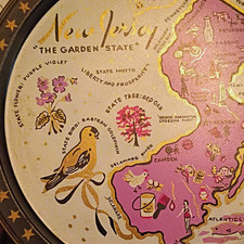 New Jersey The Garden State Decorative Souvenir Plate with State Map & Facts picture