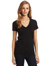 Mod-O-Doc Women's Supreme Woman's Short Sleeve V-neck Shirt, Black, Size L picture