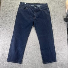 Faded Glory Jeans Mens 42x30 Blue Cotton Denim Straight Leg Workwear Dark Wash picture