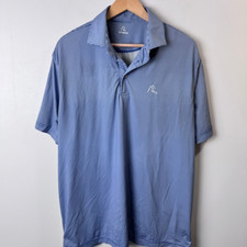 Rhoback Men’s Houndstooth Performance Polo Ocean Blue White Stretch Golf Shirt  picture