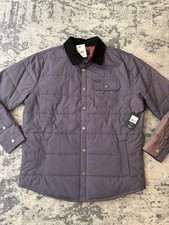 Brixton Cass Jacket - Mens Large Blue Black Quilted Snap Front Jacket picture