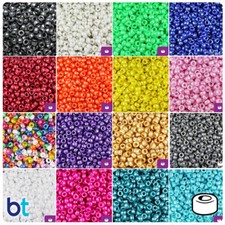 BeadTin Pearl 6.5mm Mini Barrel Pony Beads (1000pcs) - Color choice picture