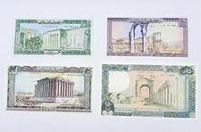 Lebanon – Banque du Liban – 5, 10, 50 & 250 Livres – 1964-88 Issue Four‑Note Set picture