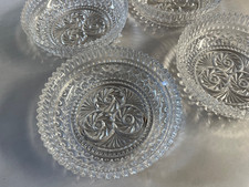 1940s Set of 4 Fostoria Glass Crystal Pinwheel Dessert Bowls 5.5