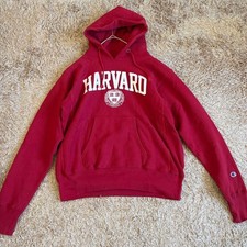 Champion Reverse Weave Harvard Hoodie L Made in USA Red C5-U101 picture