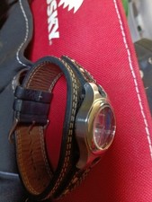 Blk Fossil Female Watch W,/Leather Band ( Big Tic) picture